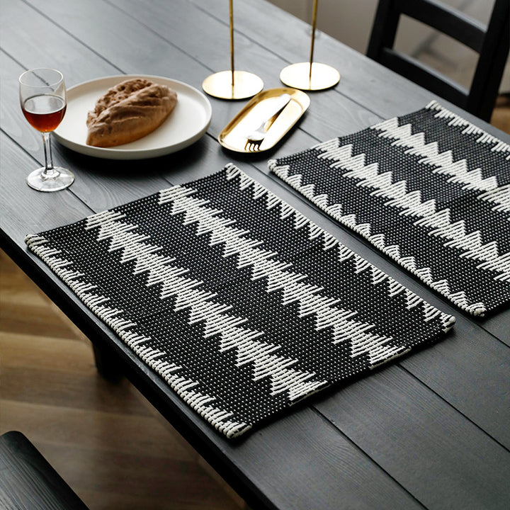 Woven table mats in kilim style made of cotton blend, non-slip table mat Stornfield