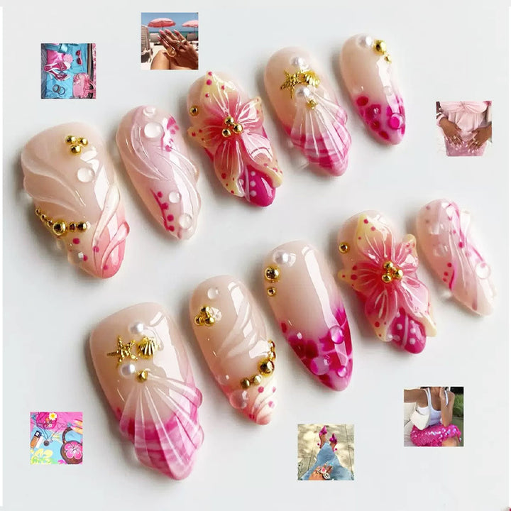 Shell-Inspired Decorative Press-On Nails Stornfield