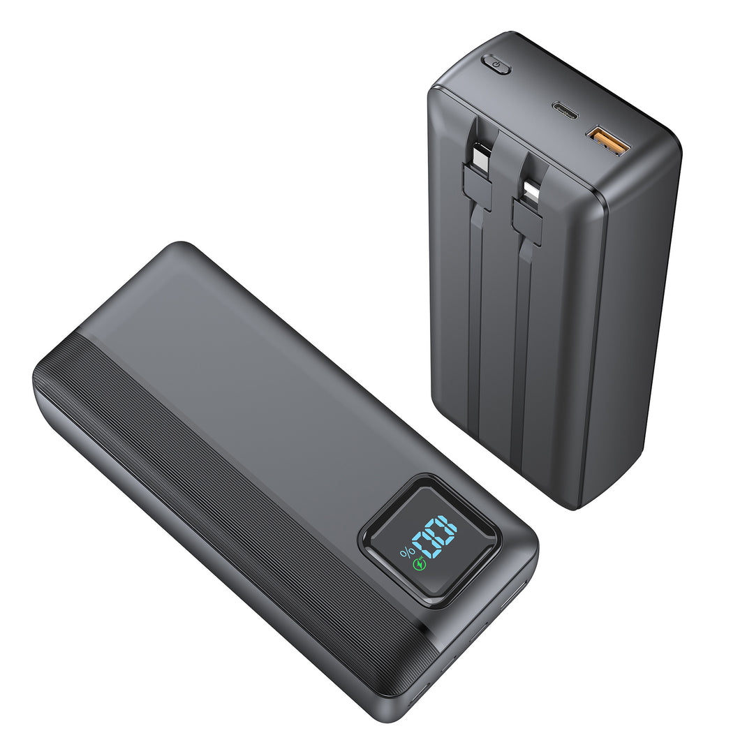 Powerbank with Integrated Charging Cables and Digital Display Stornfield