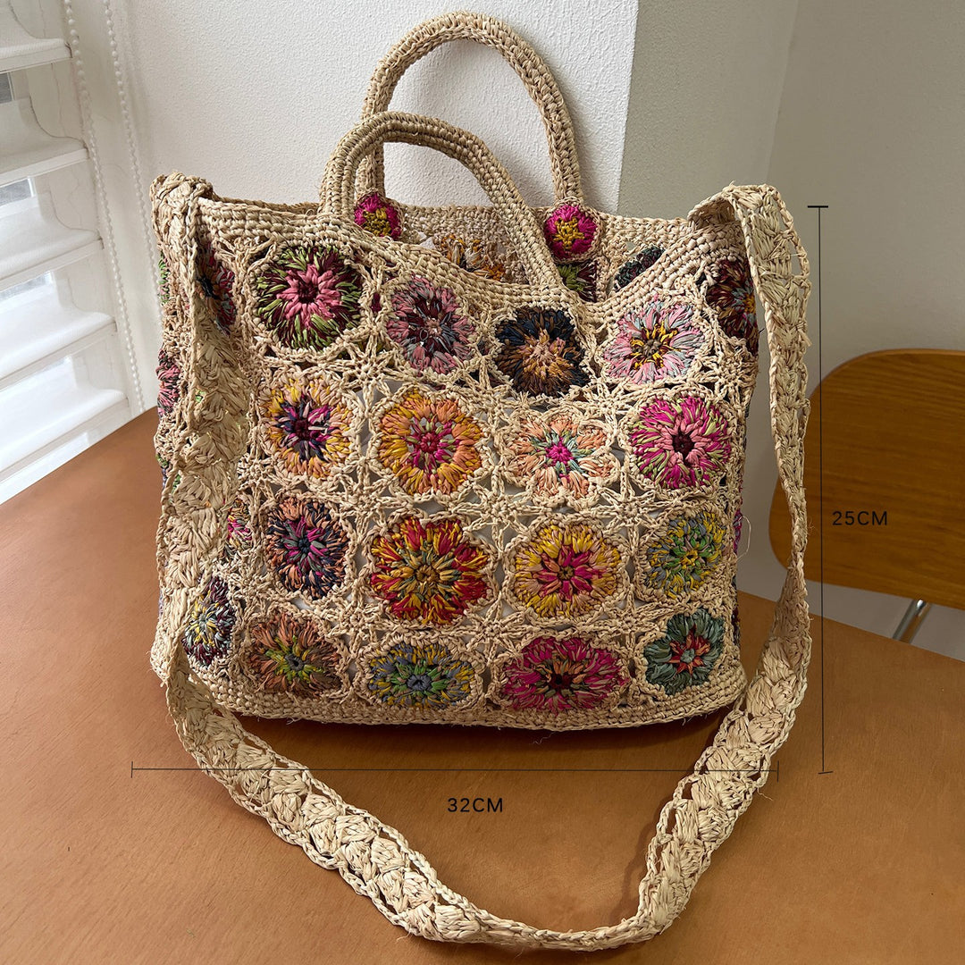 Braided shoulder bag with floral motif Stornfield