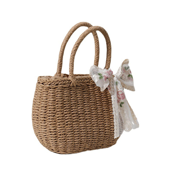 Elegant Bast bag with Floral Bow Detail Stornfield
