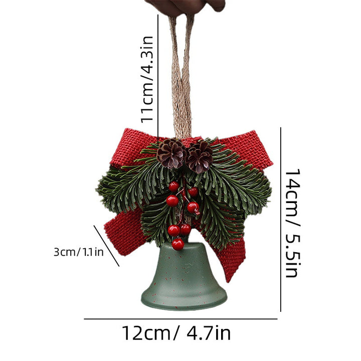 Festive Christmas bell with pine cone decoration Stornfield