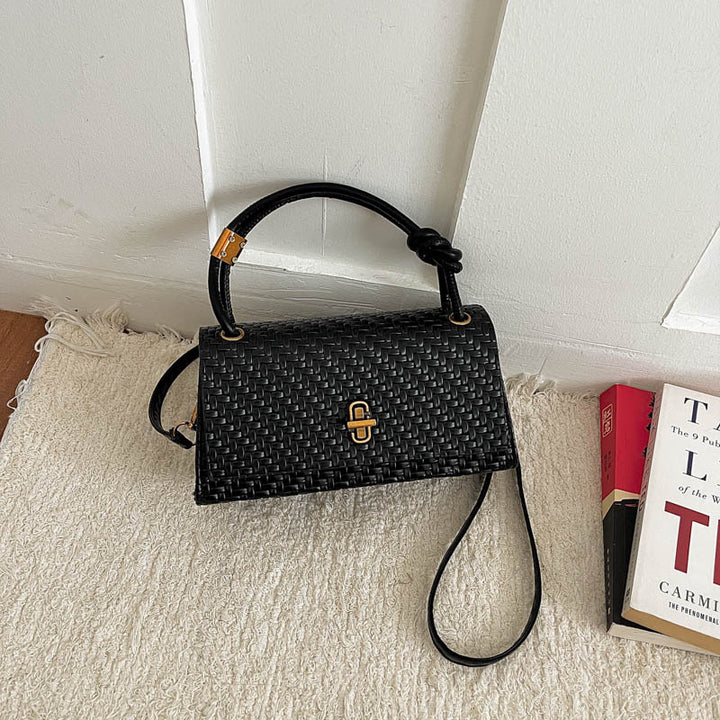 Woven Leather Crossbody Satchel