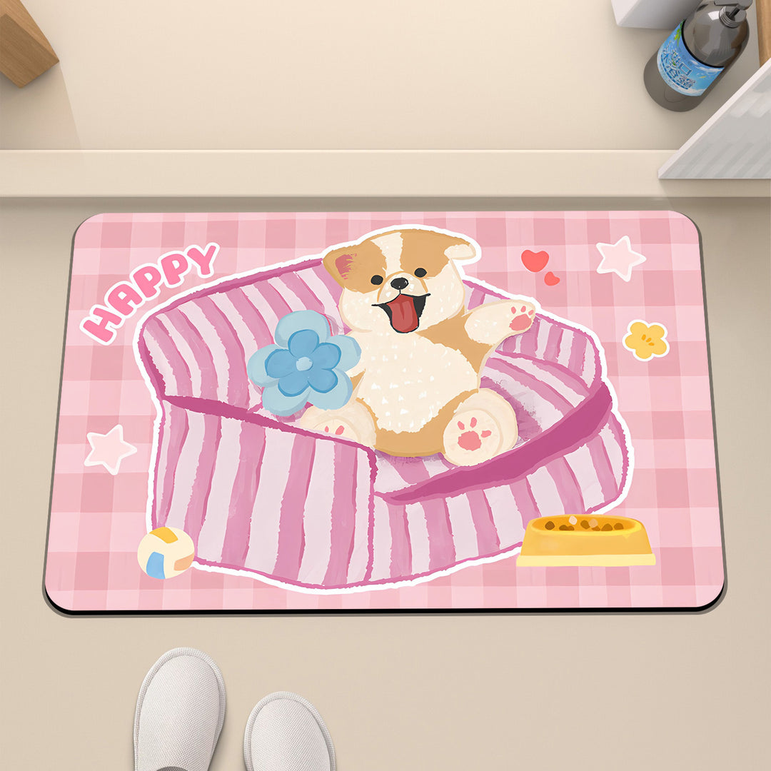 Playful Pet-Themed Floor Mat