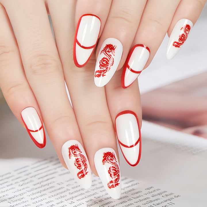 Artistic nails with dragon motif Stornfield