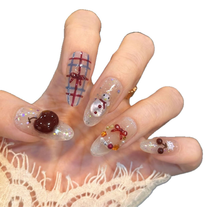 Winter-Themed Press-On Nail Art Set Stornfield