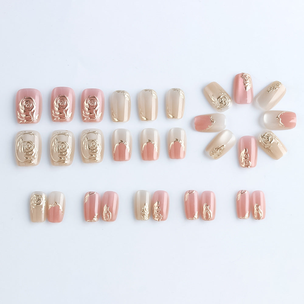 Elegant Floral Press-On Nail Art Set Stornfield