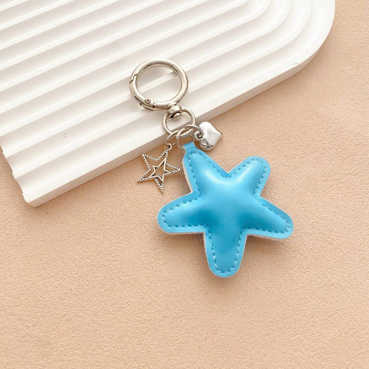 Starfish-Shaped Leather Keychain Stornfield