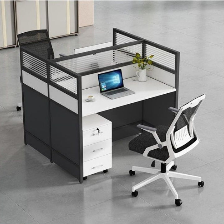 Workplace with partition and storage Stornfield