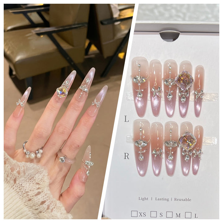 Artistic Stiletto Press-On Nail Set with Charming Patterns Stornfield