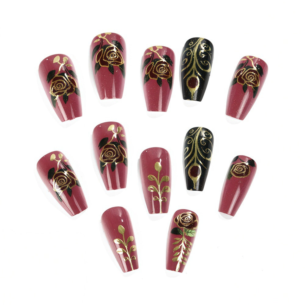 Artificial Nail Set with Floral and Elegant Decorations Stornfield