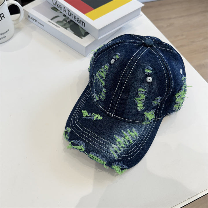 Women's Distressed Denim Baseball Cap Stornfield