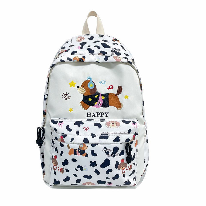 Backpack with Cheerful Dog Design and Multifunctional Compartment Layout Stornfield