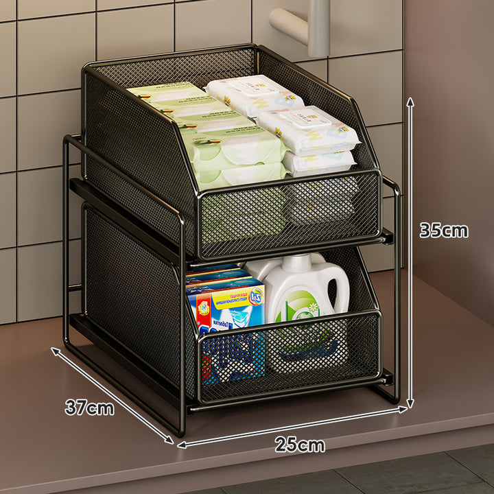 Vertical Mesh Under-Sink Pull-Out Storage Organizer Tower