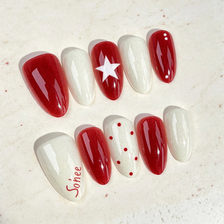 Artistic Holiday-Themed Press-On Nail Set