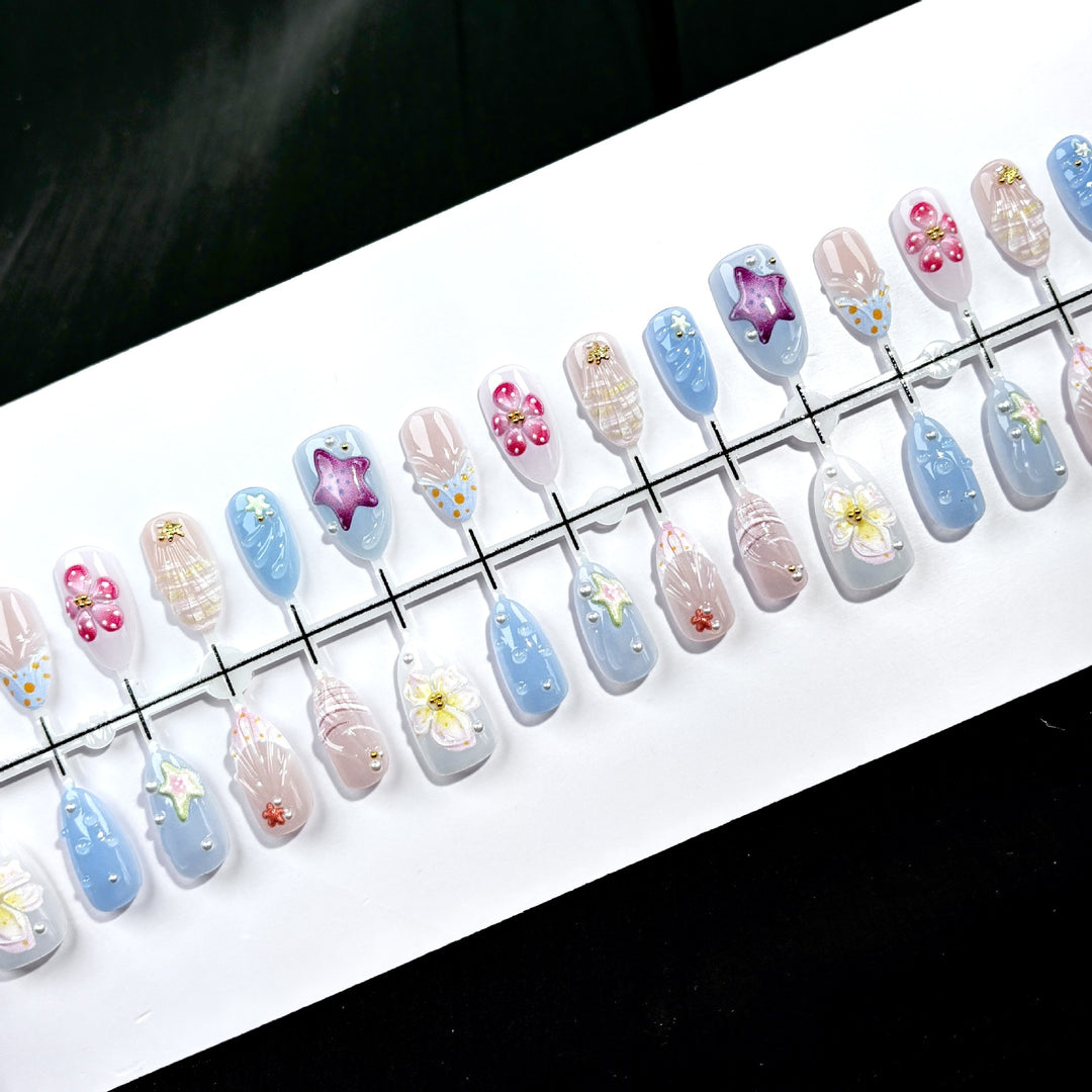 Artistic Floral Press-On Nail Collection 1790745449