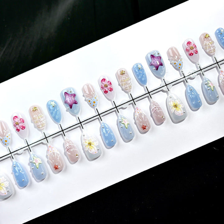 Artistic Floral Press-On Nail Collection 1790745449