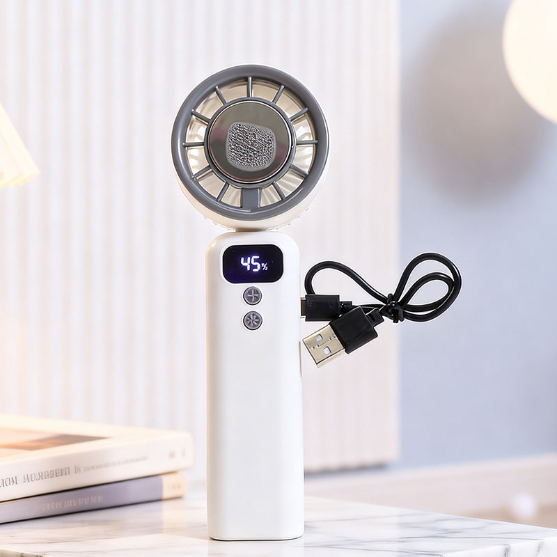 Women Multifunctional Hand Fan with LED Display and USB Charging Function Stornfield