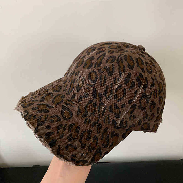 Women's Distressed Leopard Print Baseball Cap Stornfield