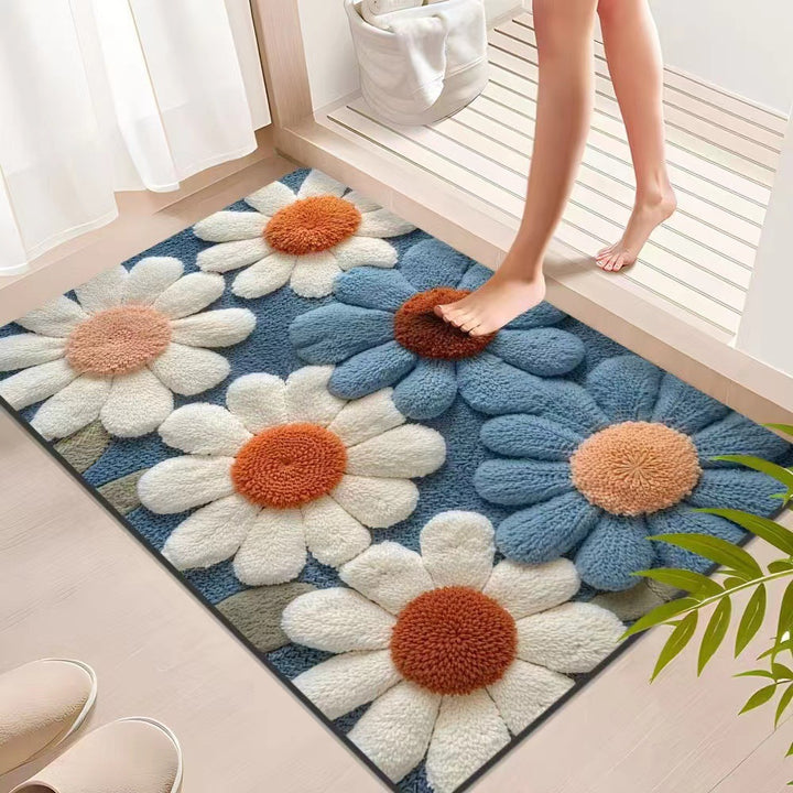 Floral Textured Indoor Mat Stornfield