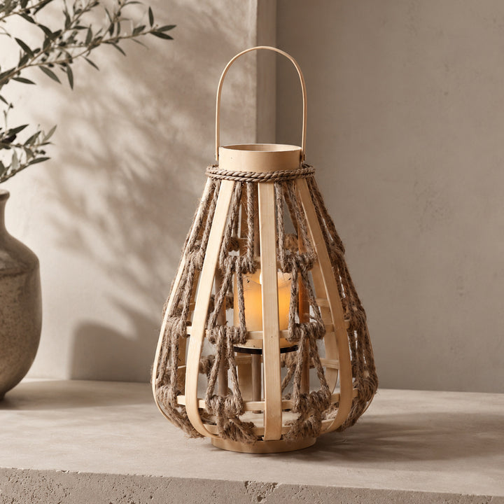 Decorative lantern made of rattan Stornfield