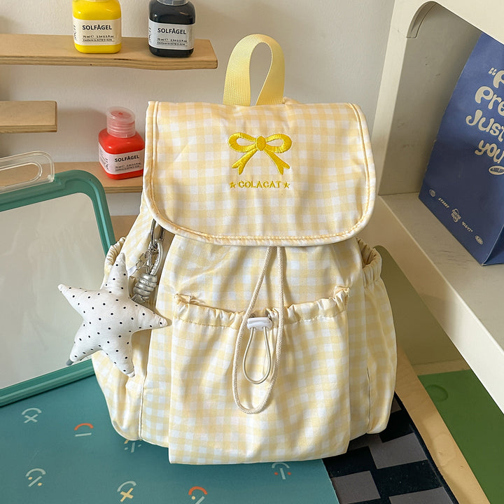 Cute Checked Patterned Drawstring Backpack Stornfield