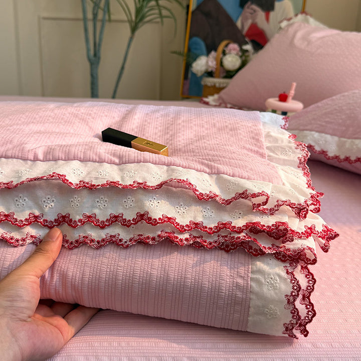 Women's bedspread with elegant lace embellishments and fine cotton surface Stornfield