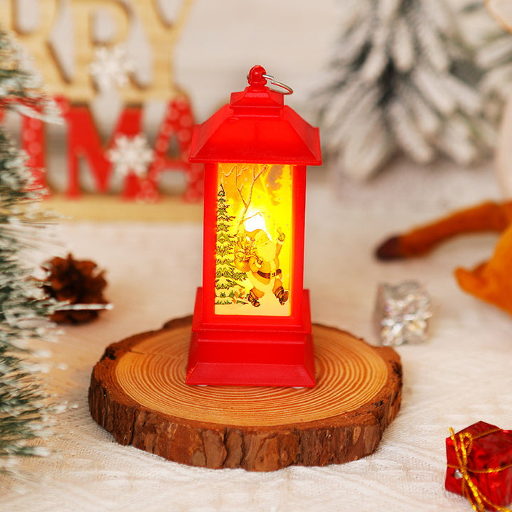 Nostalgic LED Christmas lantern with movable Santa motif Stornfield