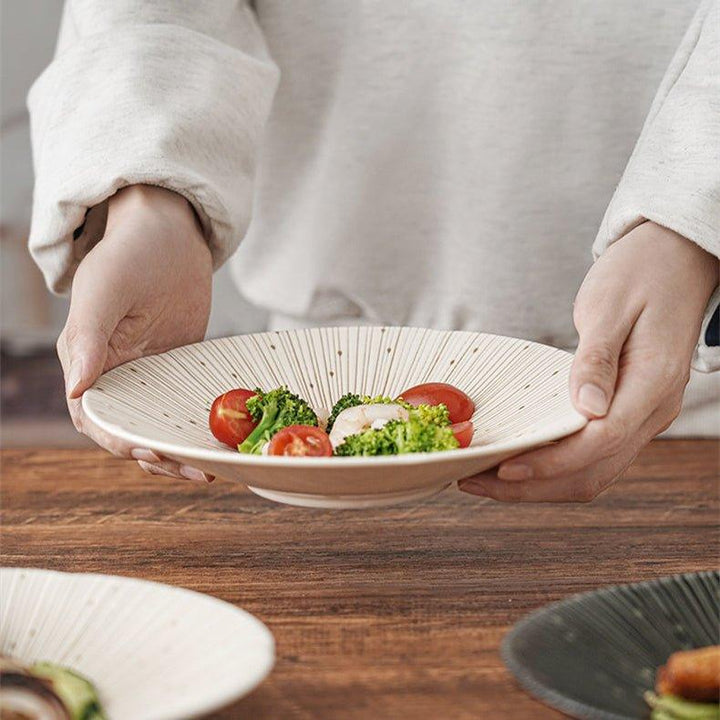 Handcrafted Japanese Mino Ware Ceramic Wrinkled Plates | Stornfield