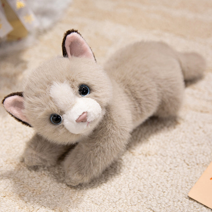 Plush Lying Ferret-Style Cuddle Companion with Ultra-Soft Faux Fur, Weighted Huggable Body & Embroidered Face Stornfield