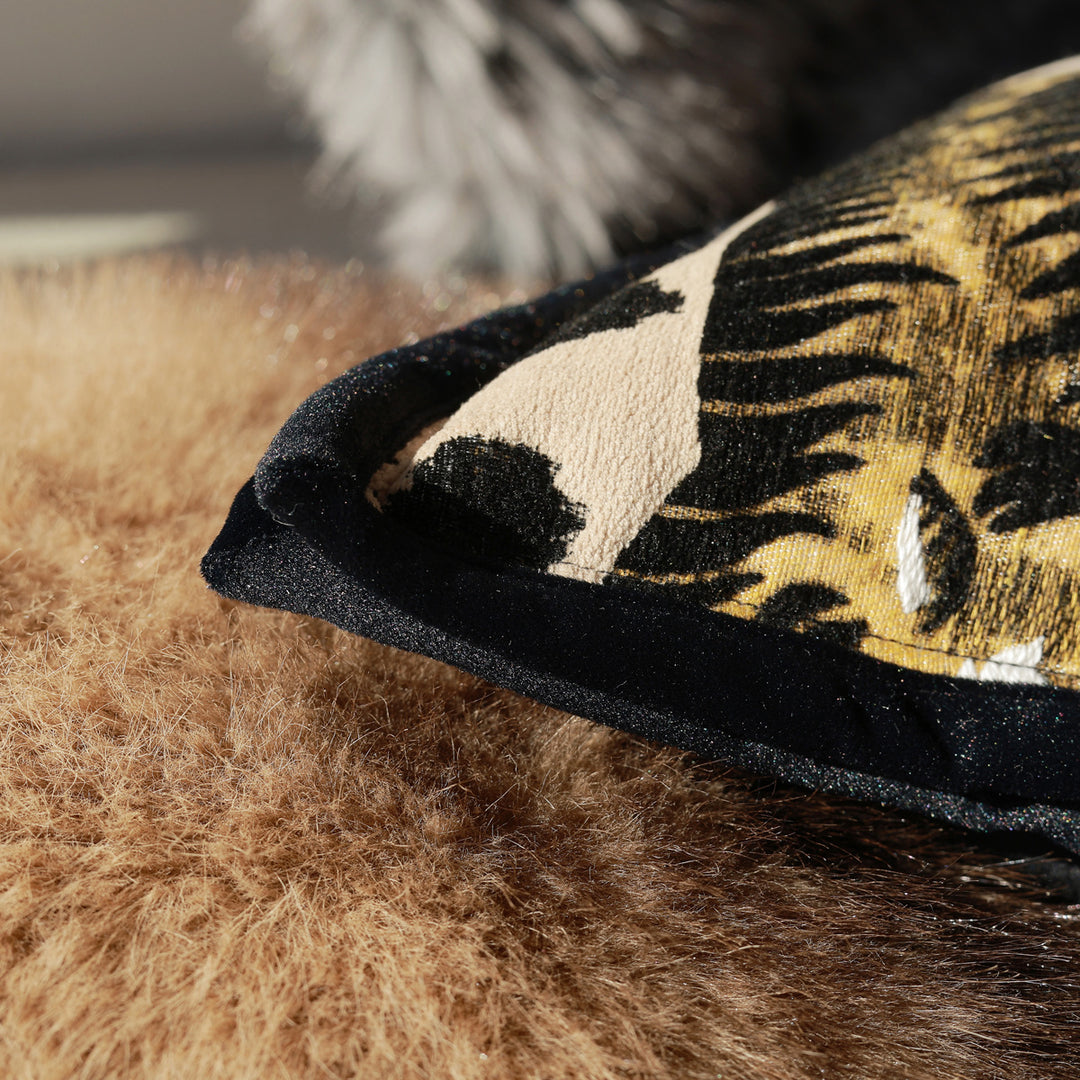 Luxurious decorative cushion made of faux fur