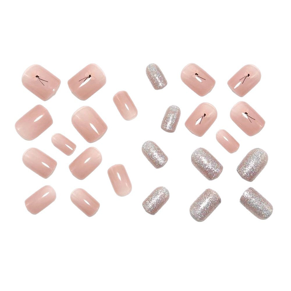 Artificial nails with sparkling accents and floral design Stornfield