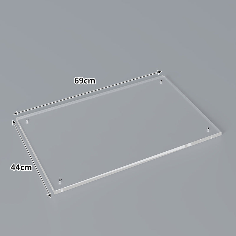 Large Wall-Mounted Clear Acrylic Floating Display Shelf Panel with Pre-Drilled Standoffs