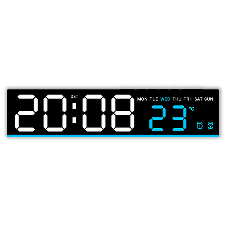Digital wall clock with large LED digits and temperature display Stornfield