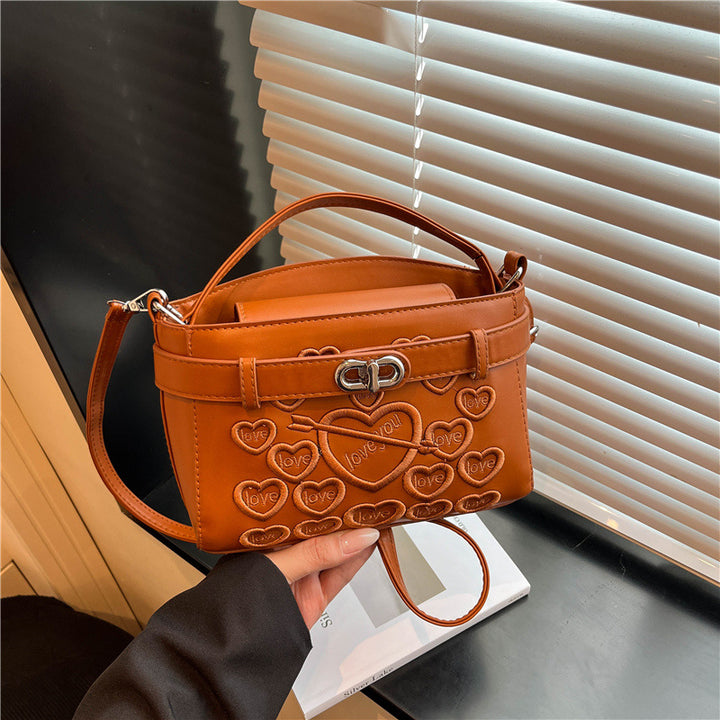 Embossed Heart Detail Handbag