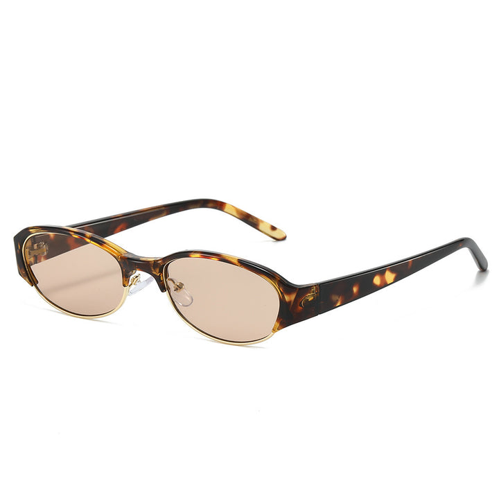 Vintage-Inspired Slim Oval Sunglasses Stornfield