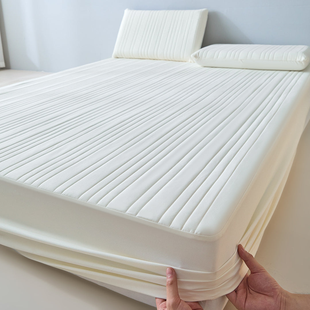 Quilted Cooling Memory Foam Mattress Topper with Fitted Skirt & Pillow Shams