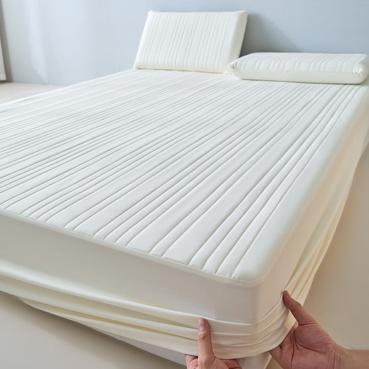 Quilted Cooling Memory Foam Mattress Topper with Fitted Skirt & Pillow Shams