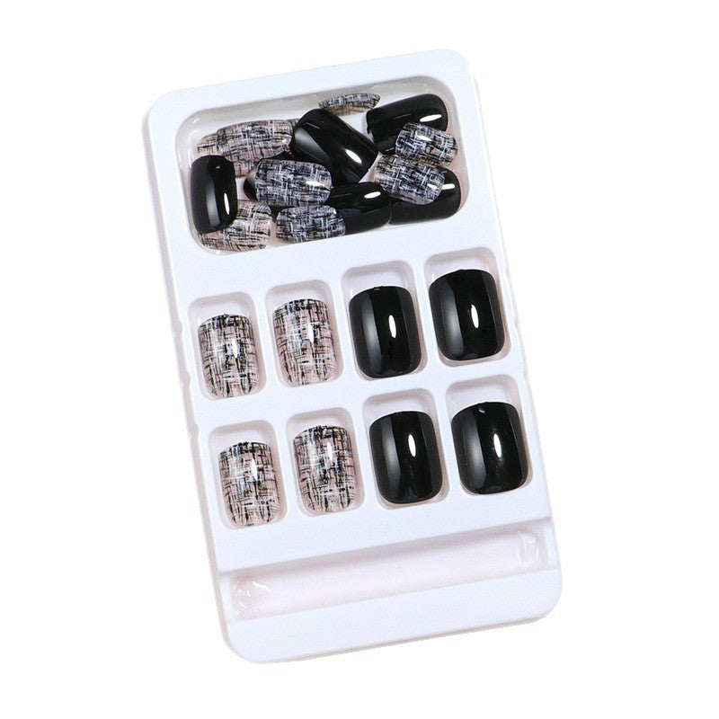 Glossy Artistic Press-On Nail Set with Abstract Design Stornfield