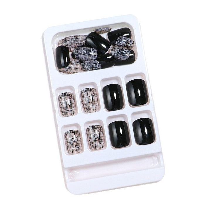 Glossy Artistic Press-On Nail Set with Abstract Design Stornfield