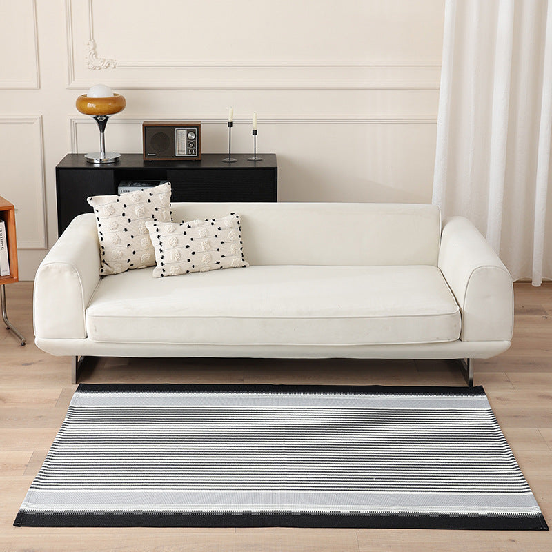 Flat-woven living and dining room rug