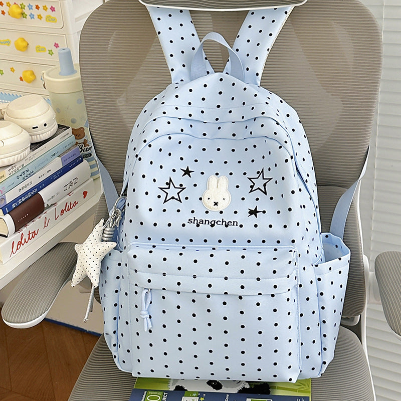 Playful Polka Dot Bunny-Themed Backpack Stornfield