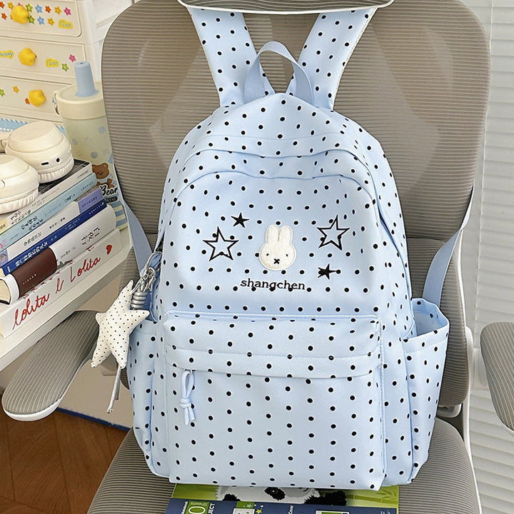 Playful Polka Dot Bunny-Themed Backpack Stornfield