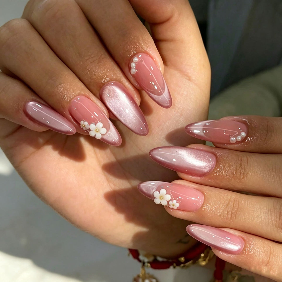 Elegant Press-On Nail Tips with Decorative Bow Stornfield