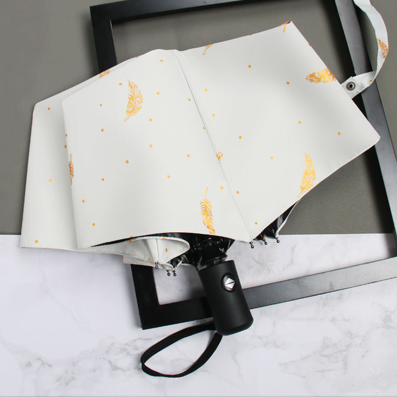 Women's Folding Umbrella with Elegant Feather Design Stornfield