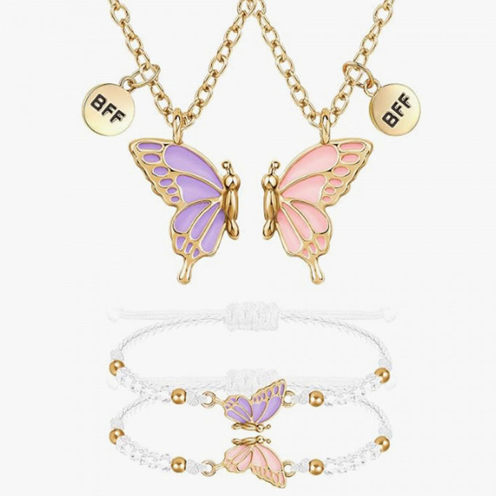 Butterfly Charm Necklace and Bracelet Set Stornfield