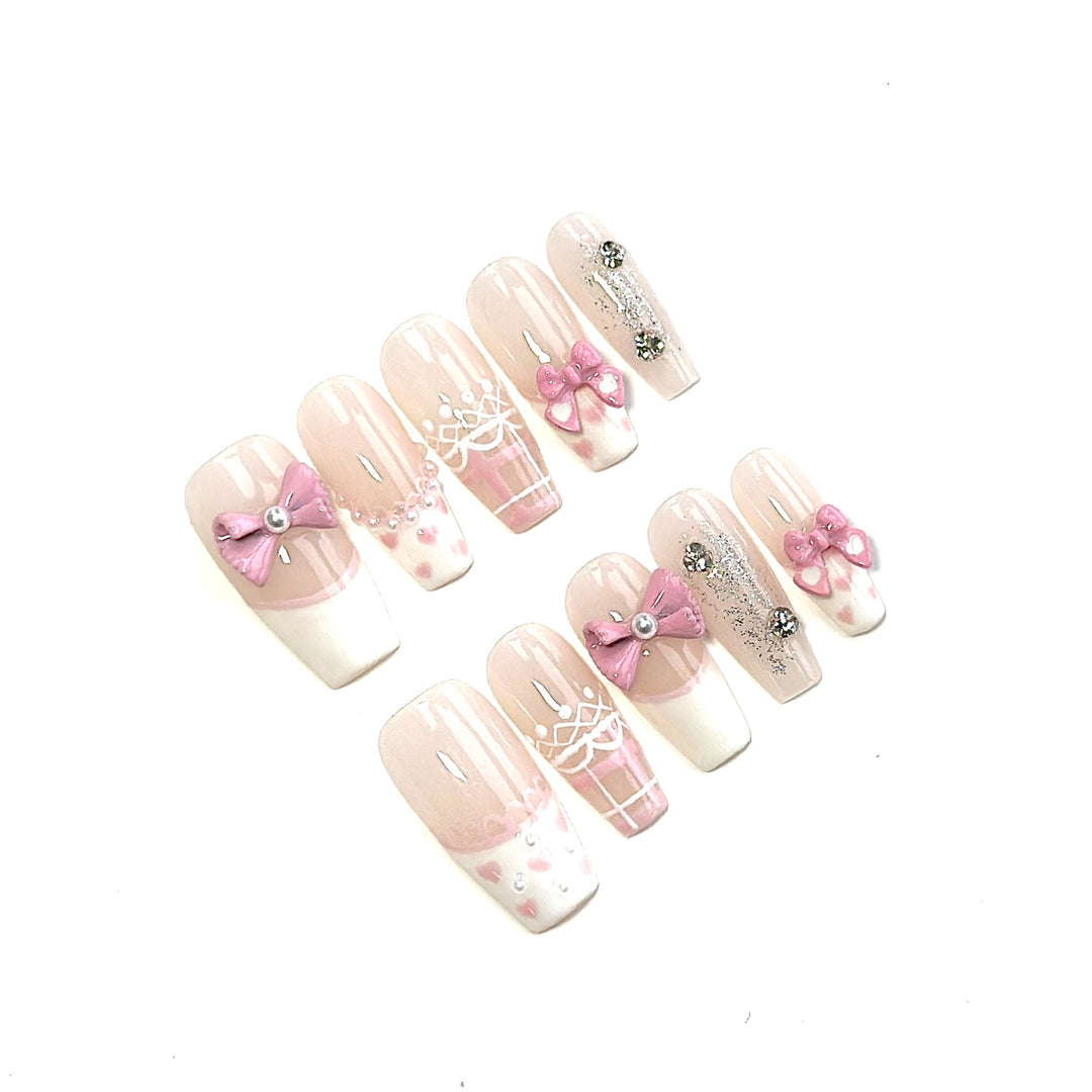 Decorative Nail Art Set with Bow Accents