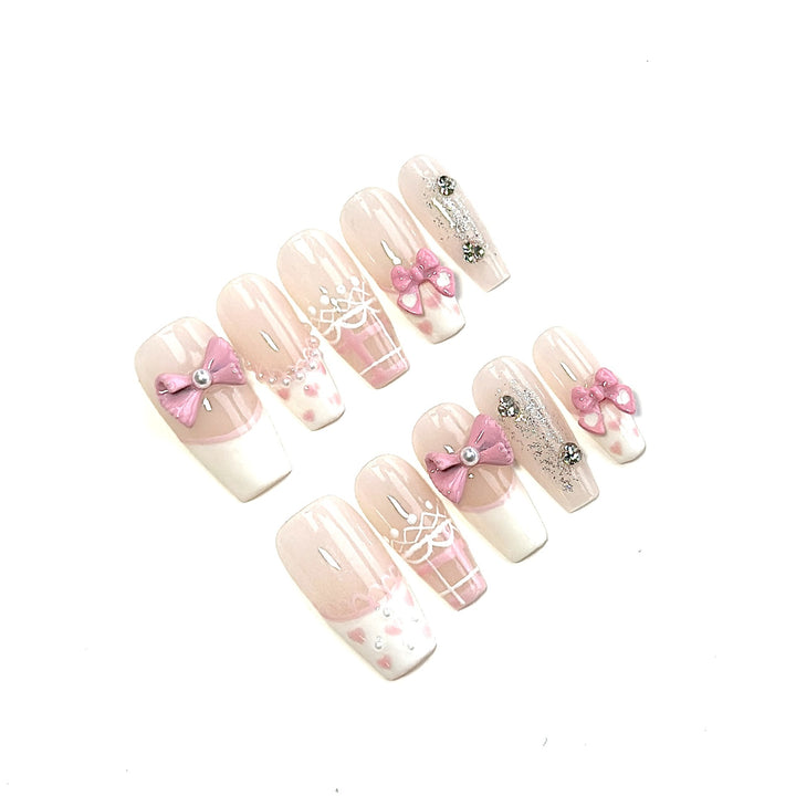 Decorative Nail Art Set with Bow Accents