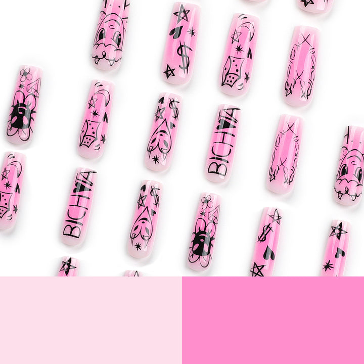 Artificial artificial nails with playful design Stornfield
