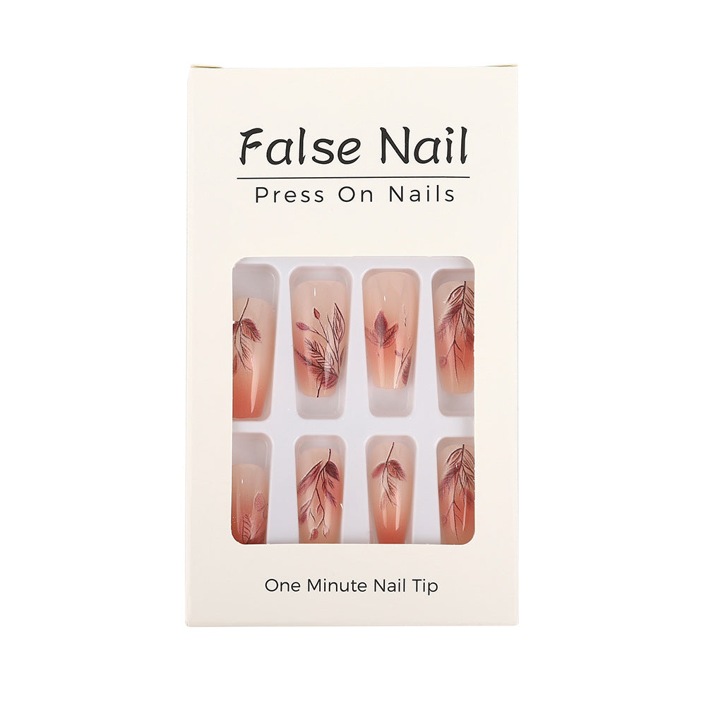 Artificial nails with elegant leaf pattern Stornfield